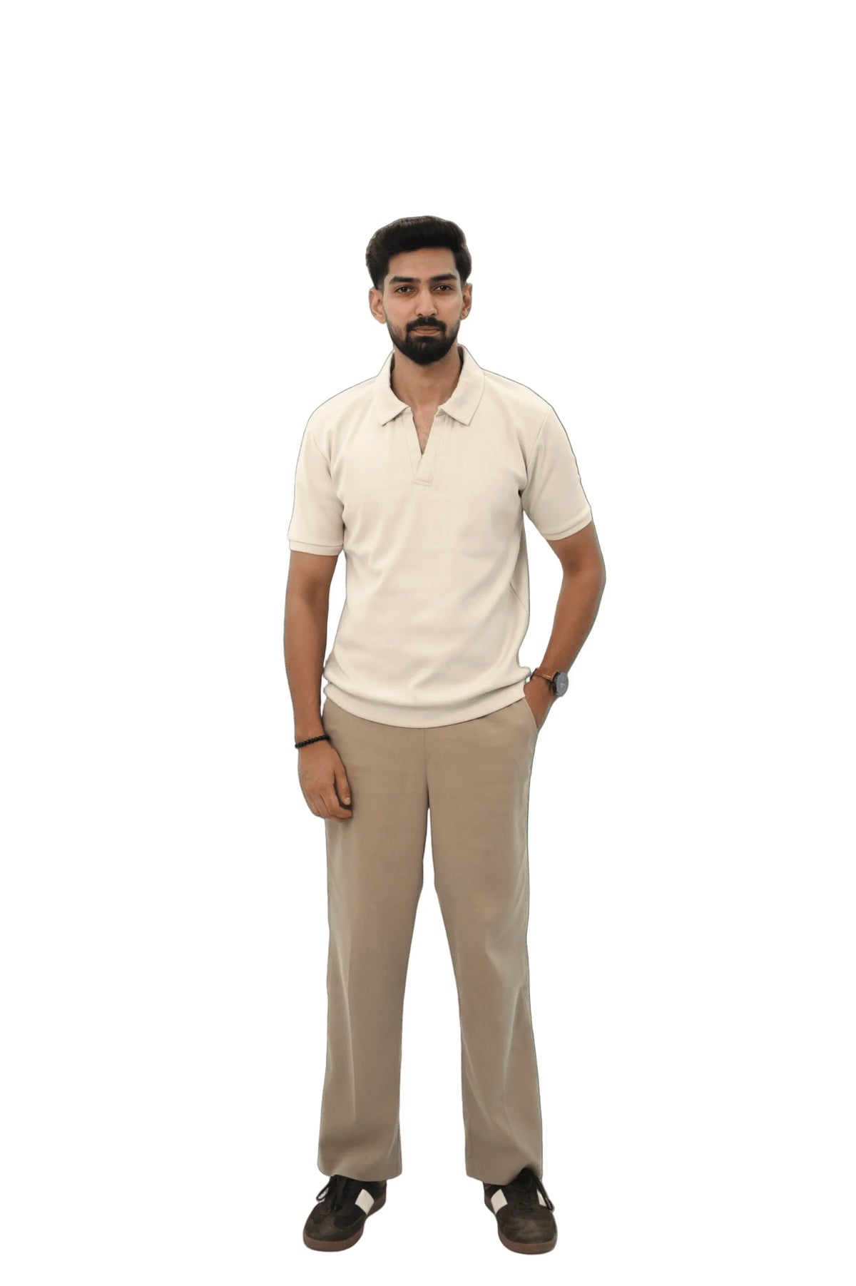 Johnny Collar Polo Beige