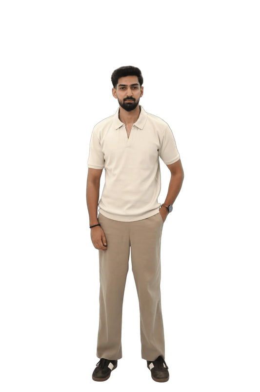 Johnny Collar Polo Beige