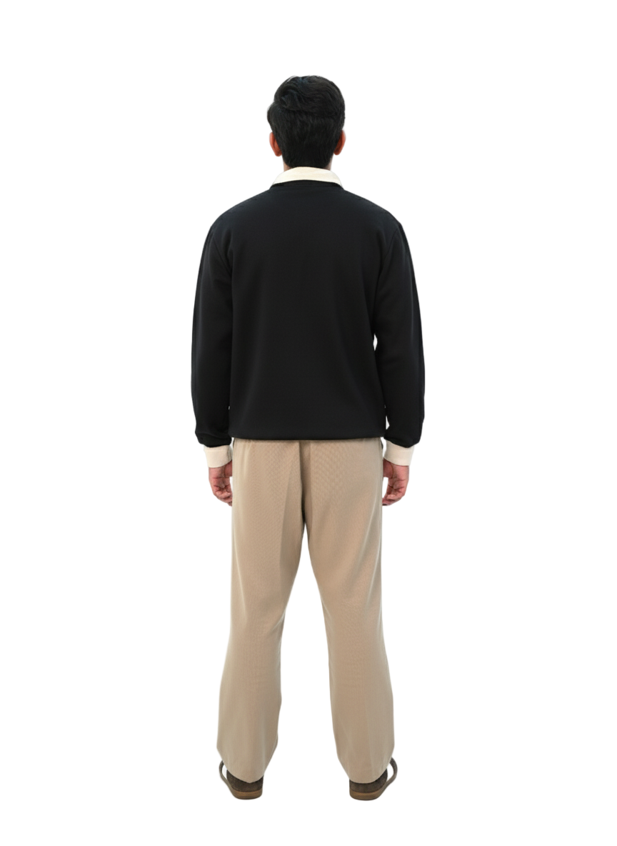 Black Mock Neck Sweat Shirt