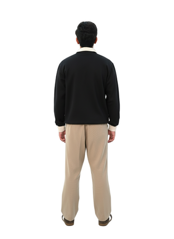 Black Mock Neck Sweat Shirt