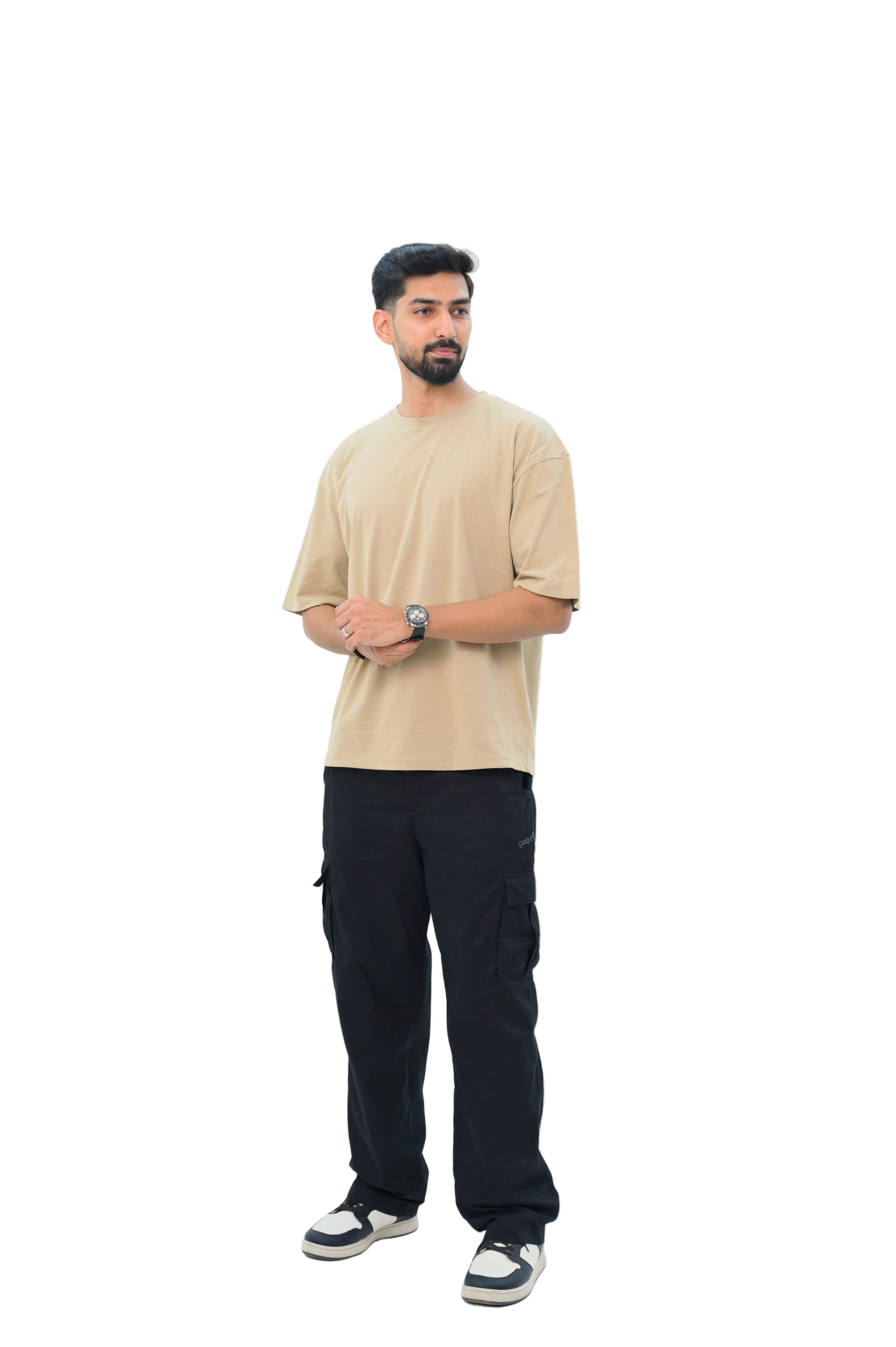 Drop Shoulder Beige TShirt
