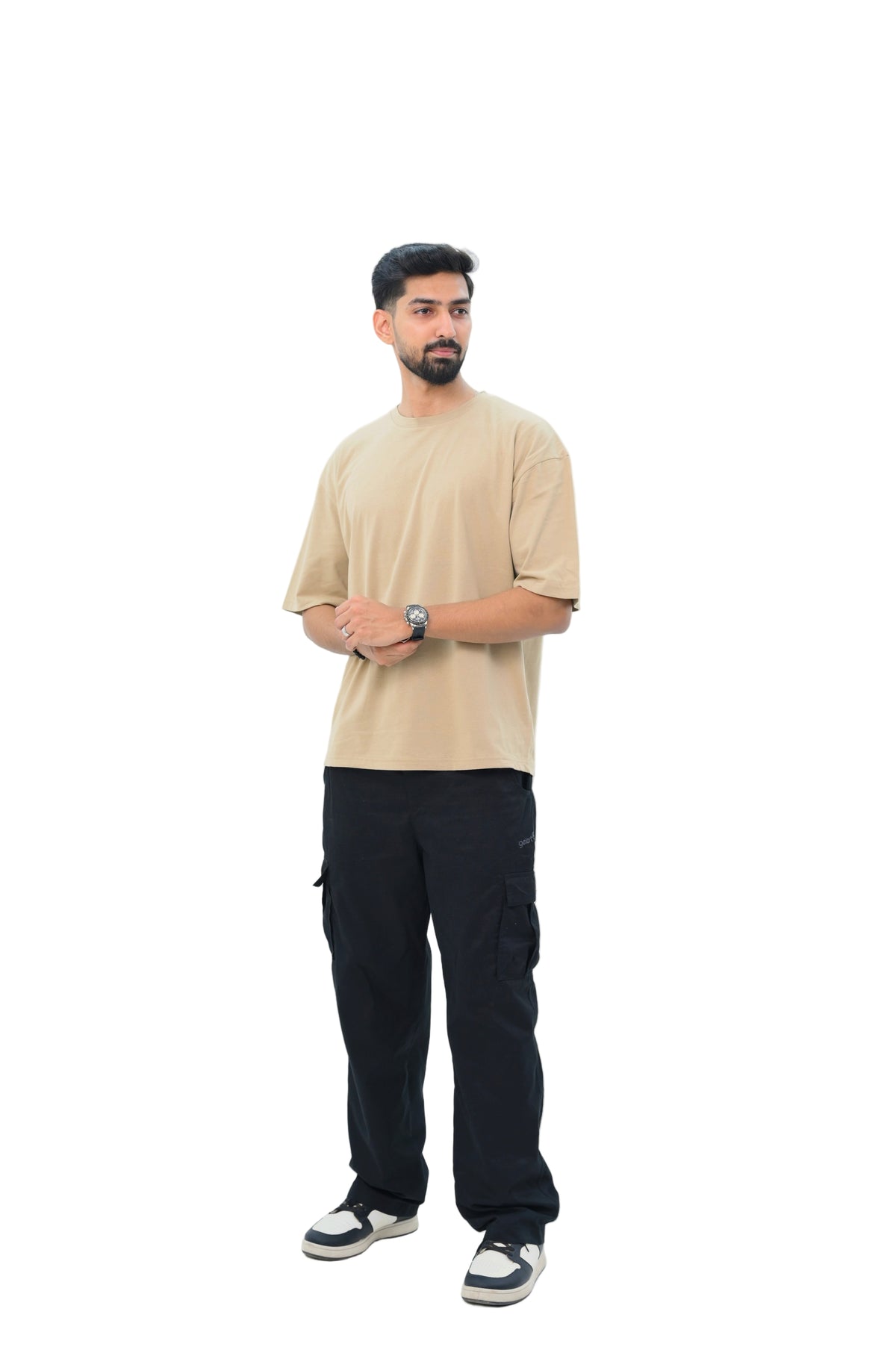 Drop Shoulder Beige TShirt