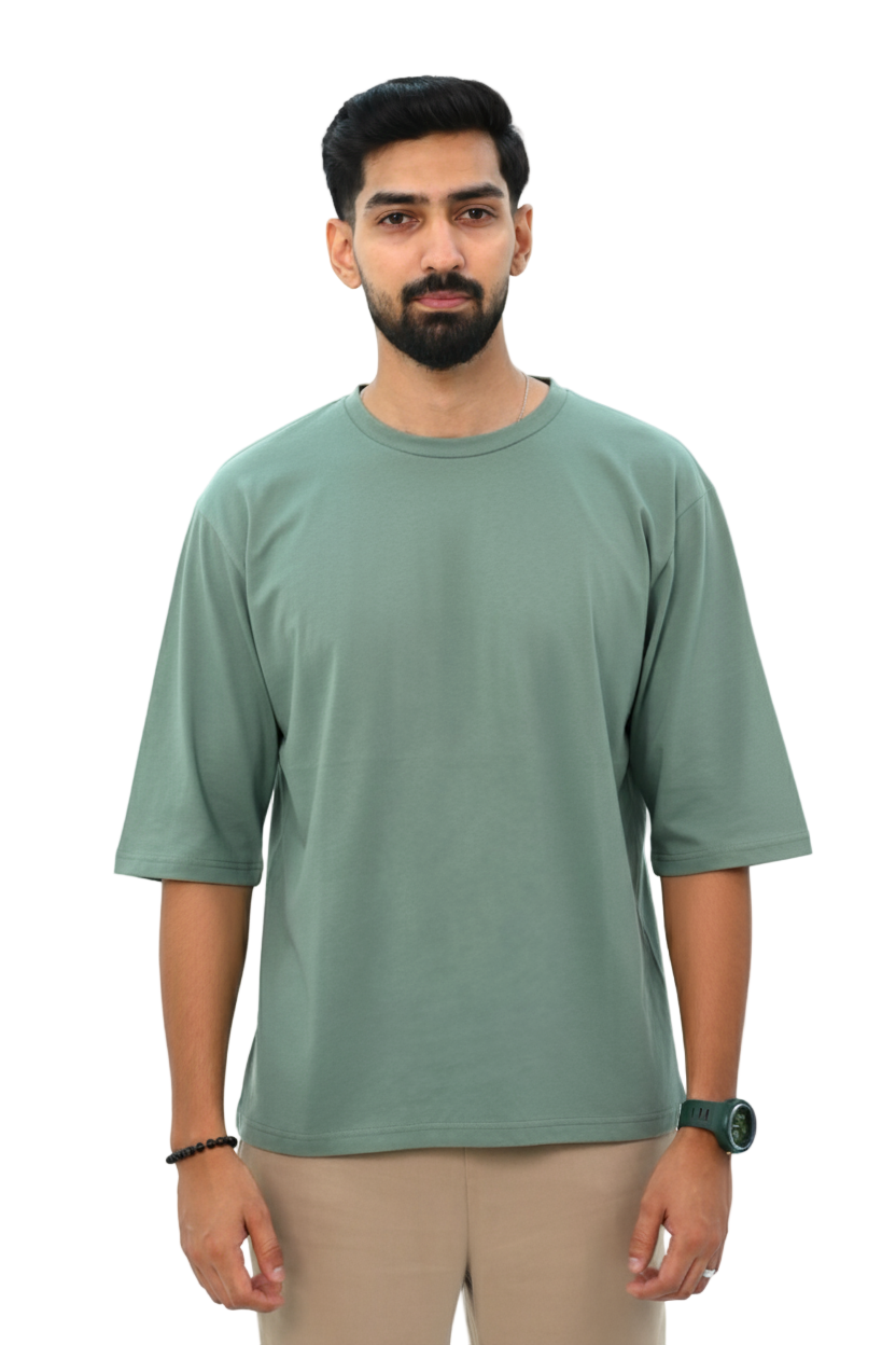 Drop Shoulder Tshirt Green