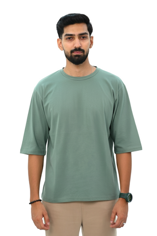 Drop Shoulder Tshirt Green