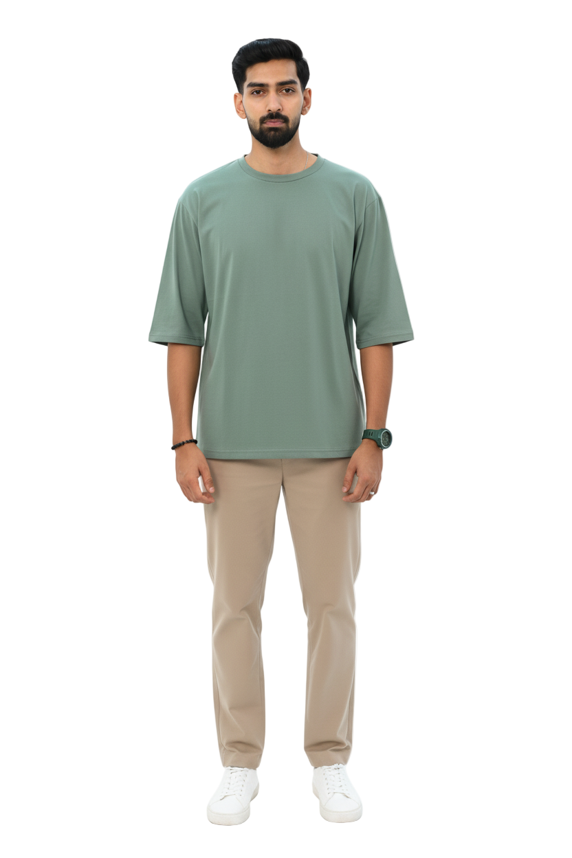 Drop Shoulder TShirt Green