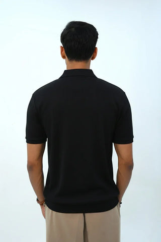 Johnny Collar Black Polo