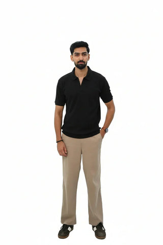 Johnny Collar Polo Black