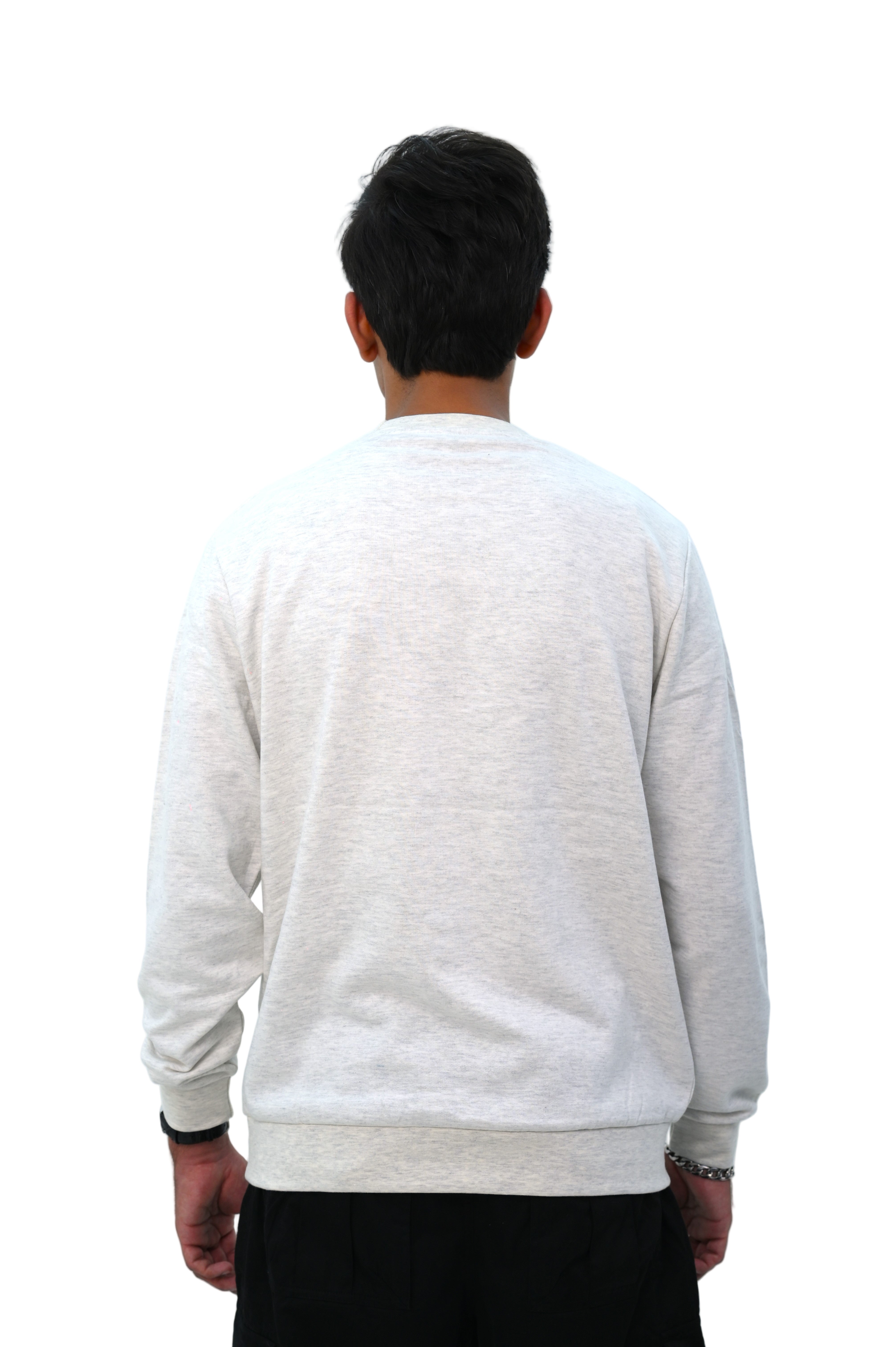 Drop Shoulder Melange Sweat Shirt