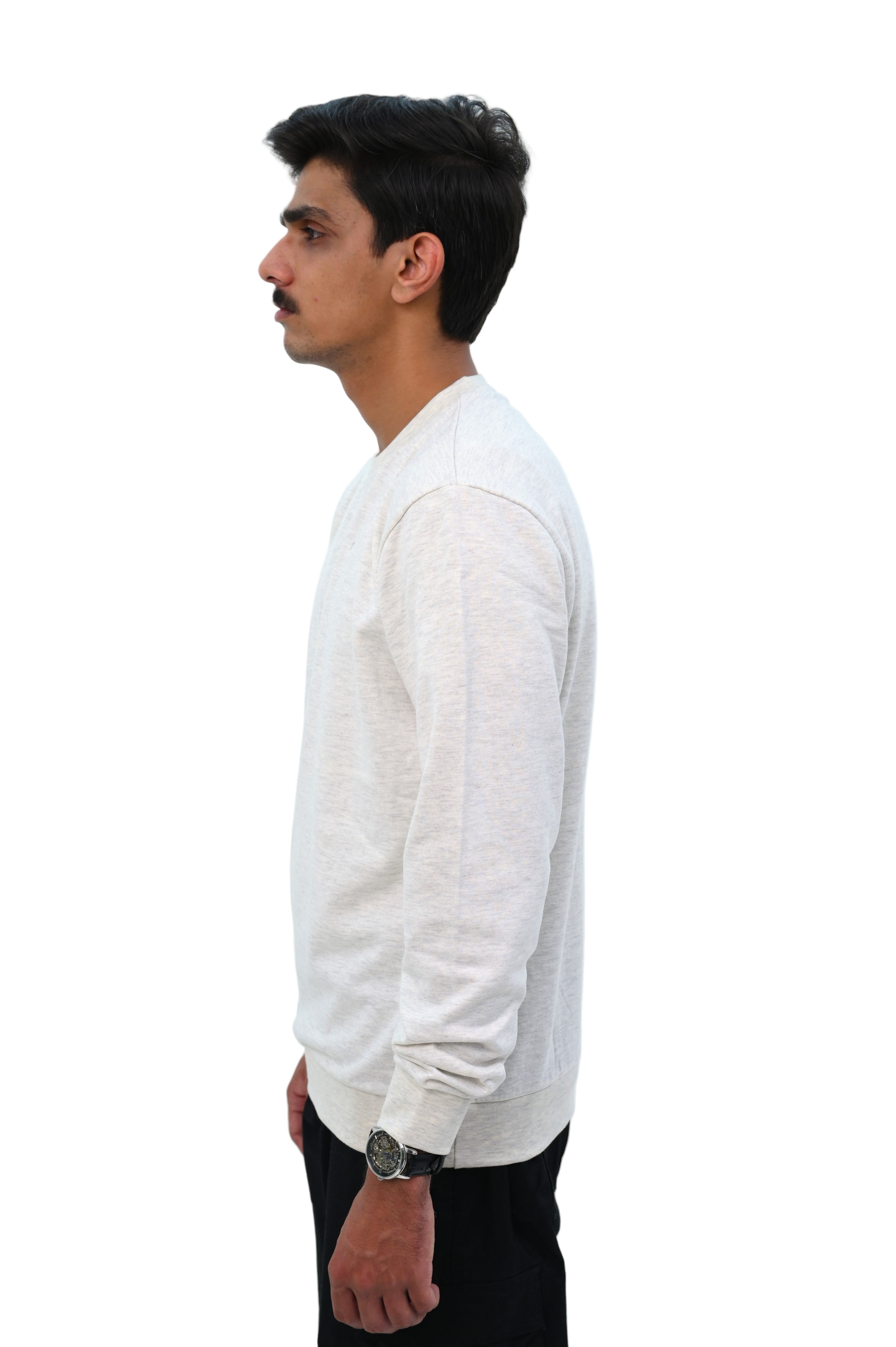 Melange Drop Shoulder Sweat Shirt