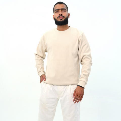Loose Fit Ribbed Sweatshirt
