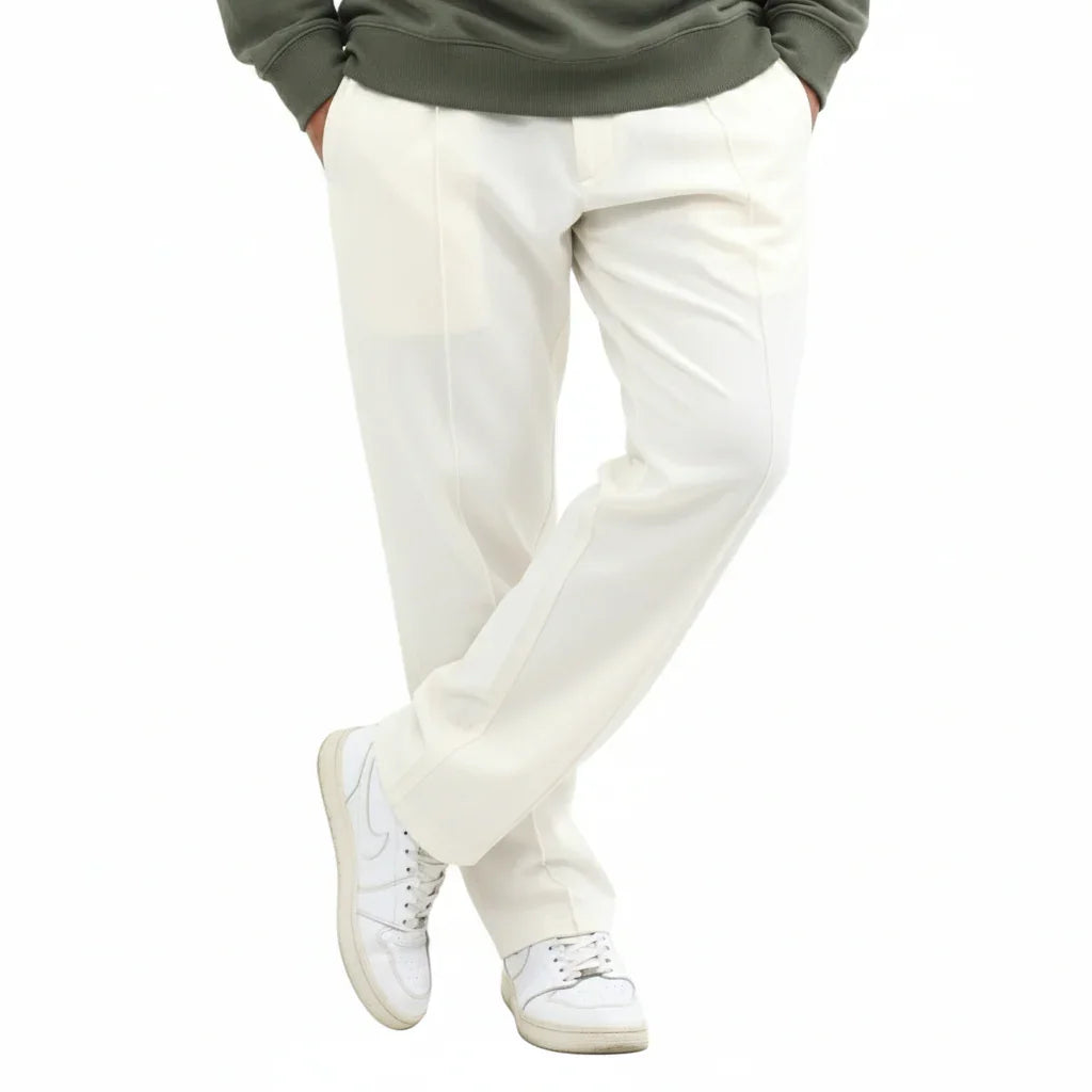 Beige Pintuck trouser