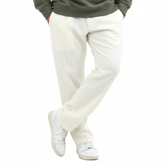 Beige Pintuck trouser