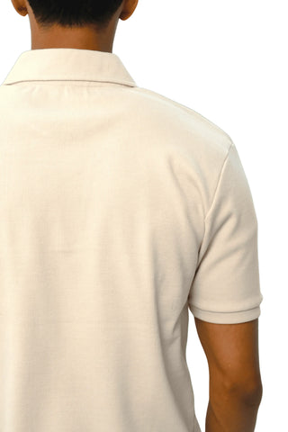 Textured Johnny Collar Polo