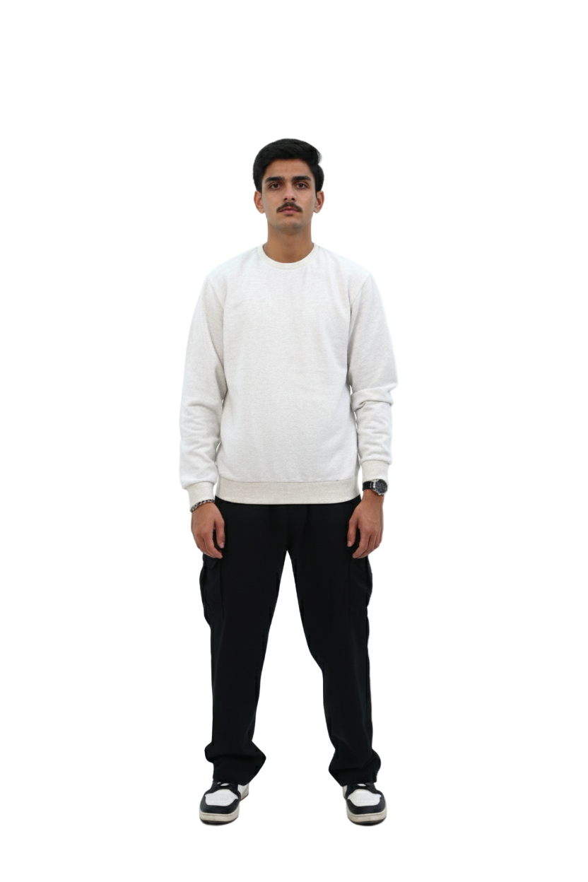 Melange Drop Shoulder Sweat Shirt