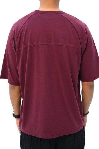 Raglan Sleeve Drop Shoulder T-Shirt with Back Panel Detail