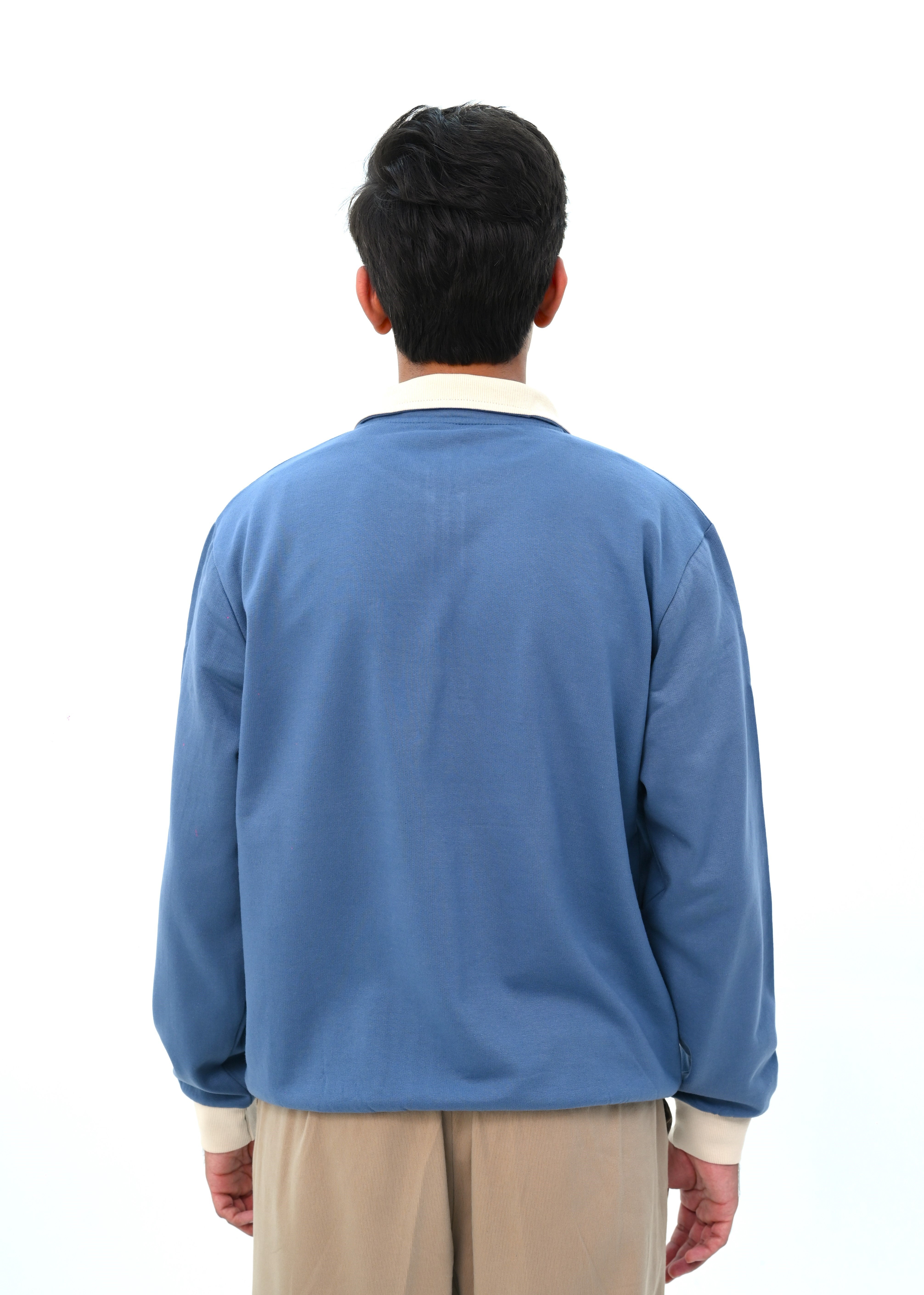 Mock Zip Sweatshirt With Contrast Rib