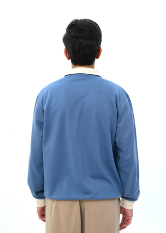 Mock Zip Sweatshirt With Contrast Rib