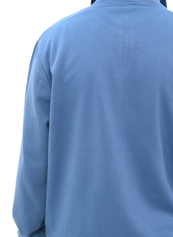 Mock Zip Sweatshirt With Contrast Rib