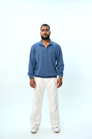Loose Fit Quarter-Zip Sweatshirt