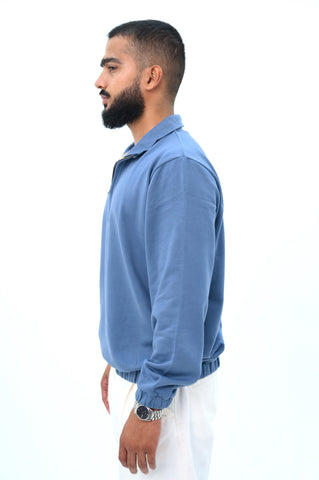 Loose Fit Quarter-Zip Sweatshirt