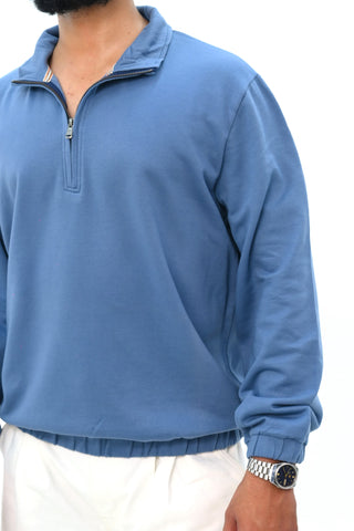 Loose Fit Quarter-Zip Sweatshirt