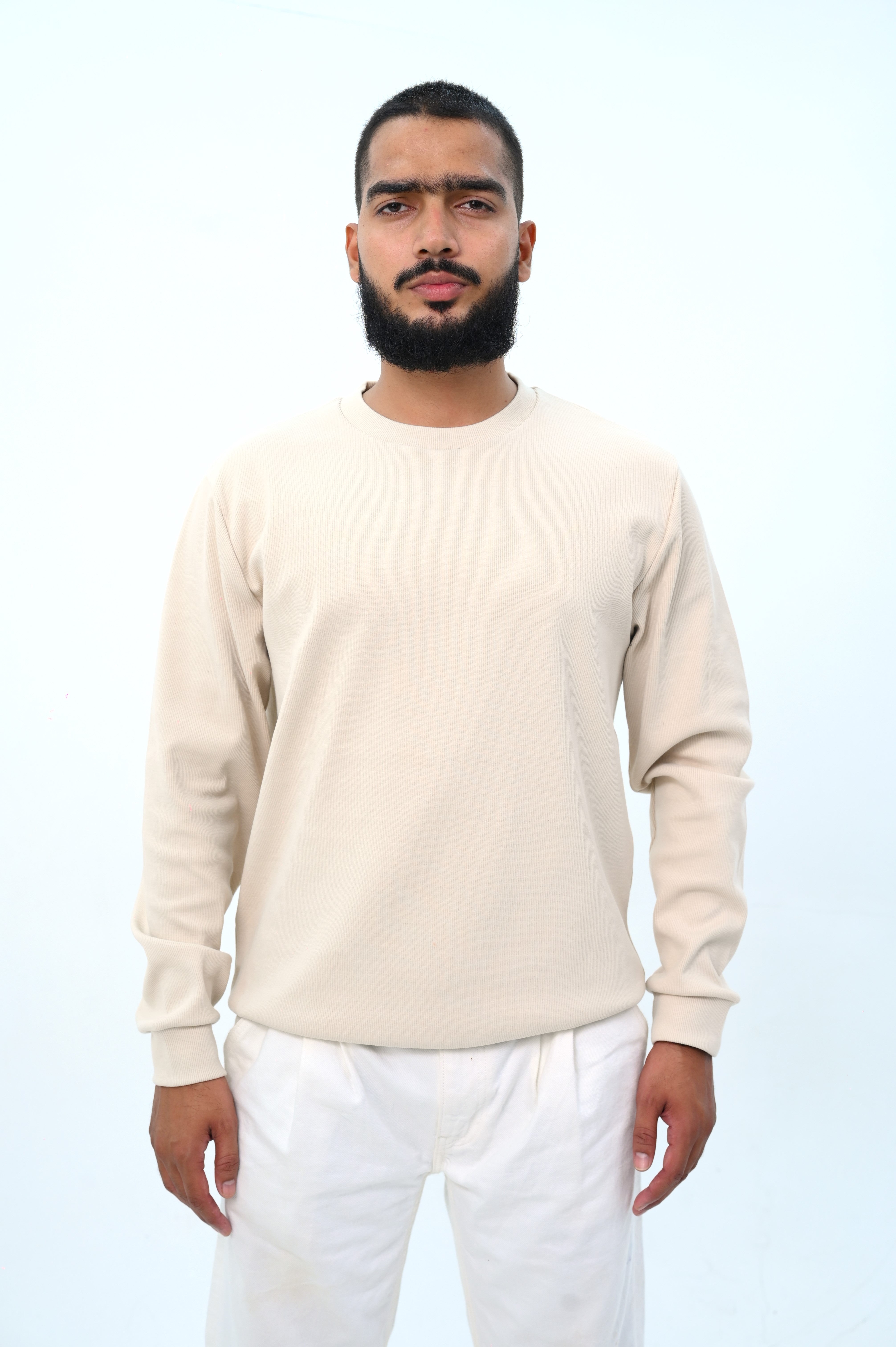 Loose Fit Ribbed Sweatshirt