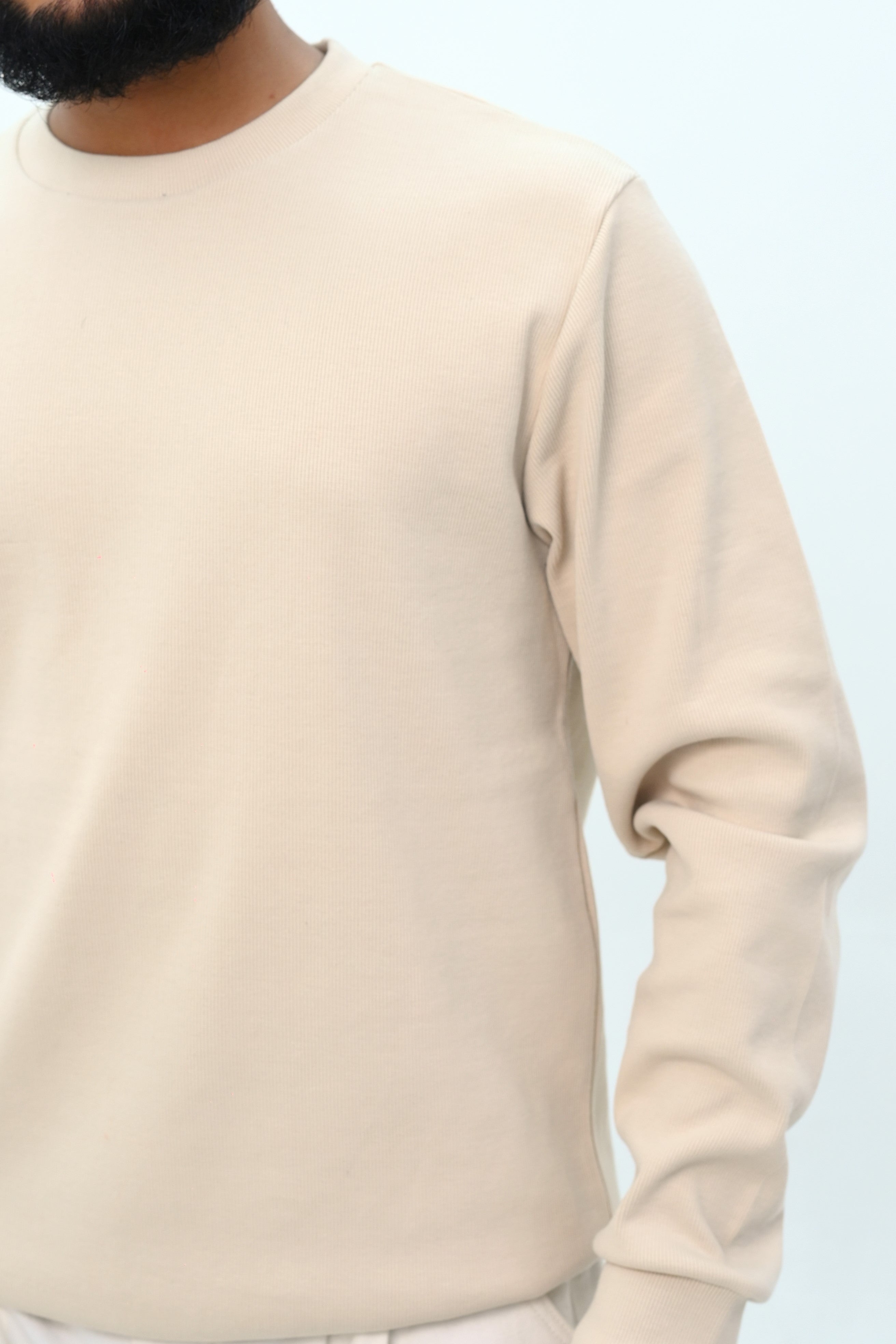 Loose Fit Ribbed Sweatshirt