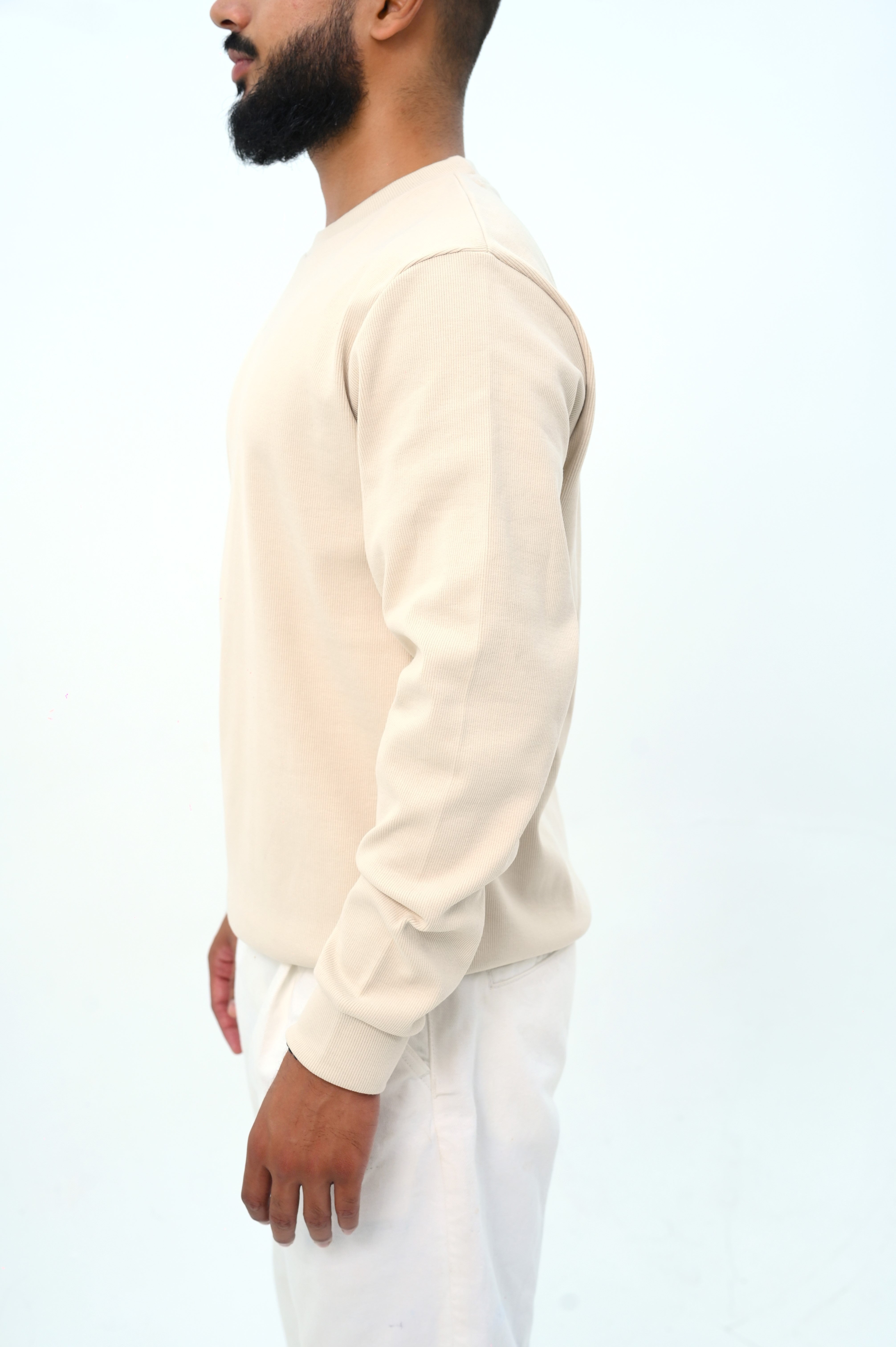 Loose Fit Ribbed Sweatshirt