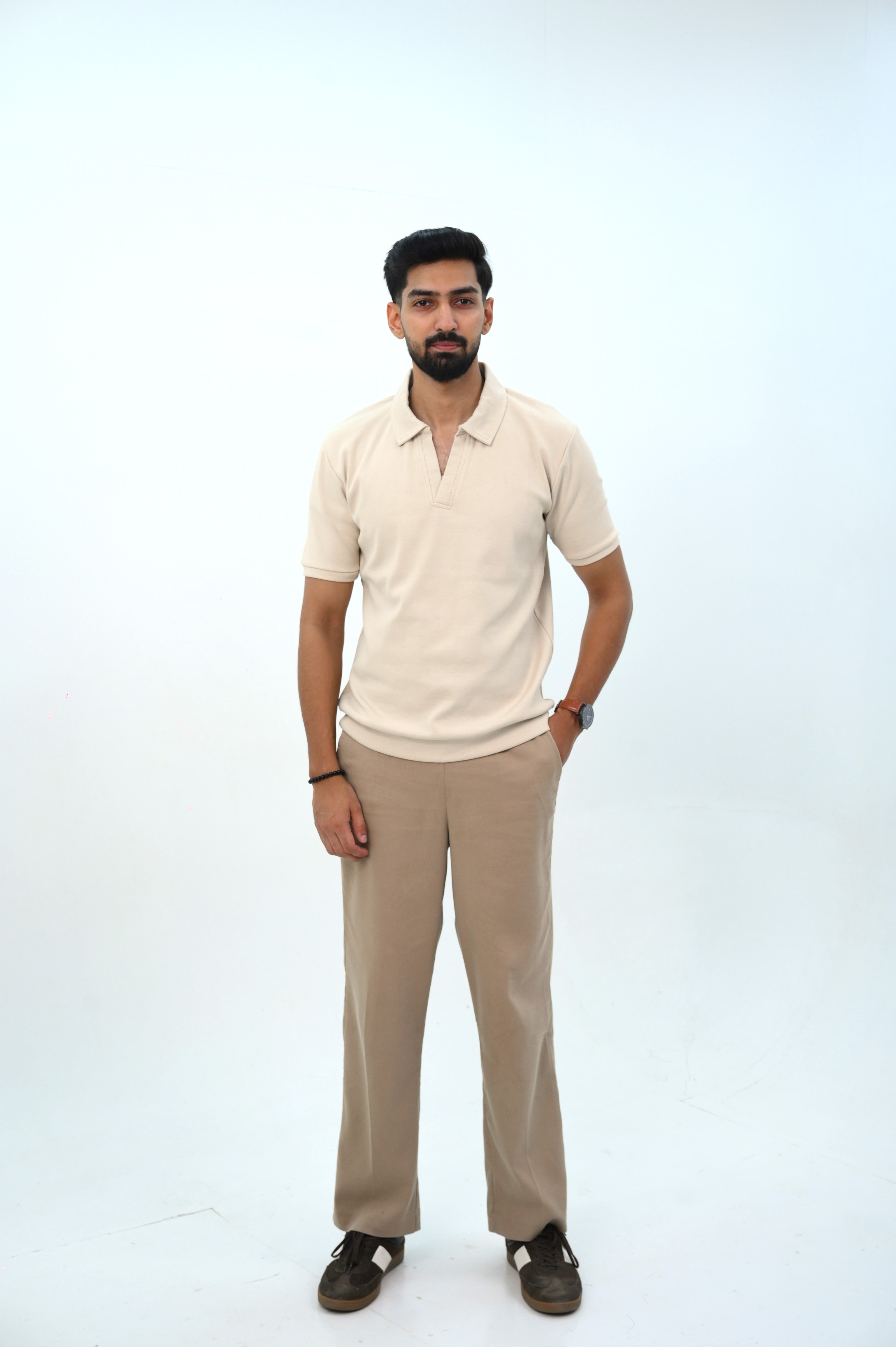 Textured Johny Collar Polo