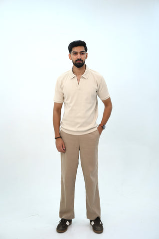Textured Johny Collar Polo