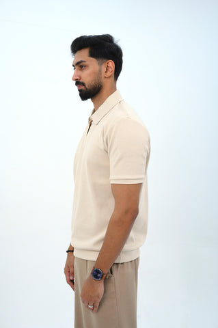 Textured Johny Collar Polo