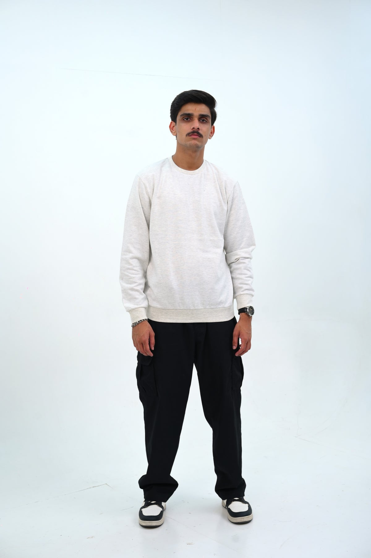 Drop Shoulder Ribbed Sweatshirt