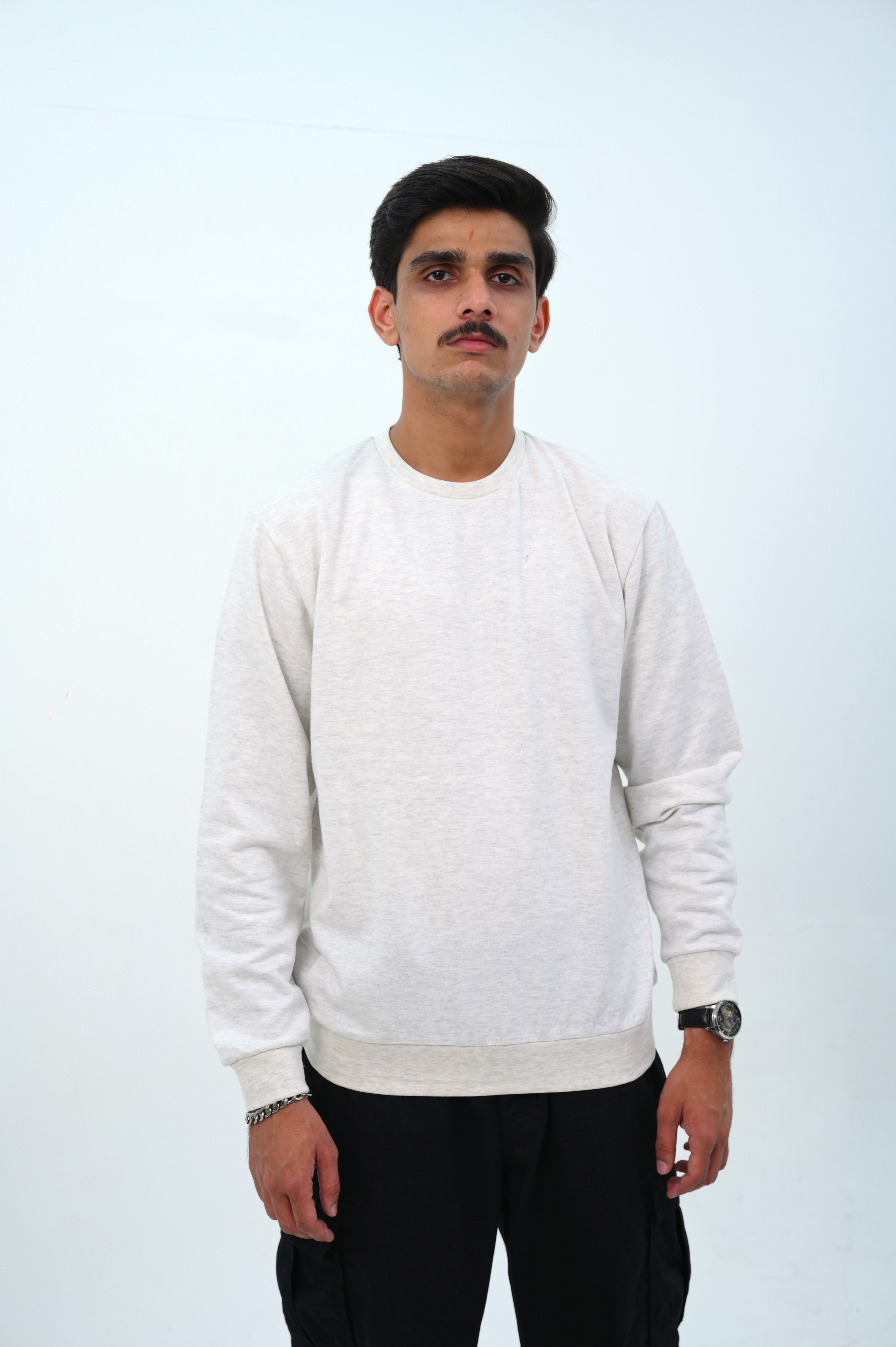 Drop Shoulder Ribbed Sweatshirt