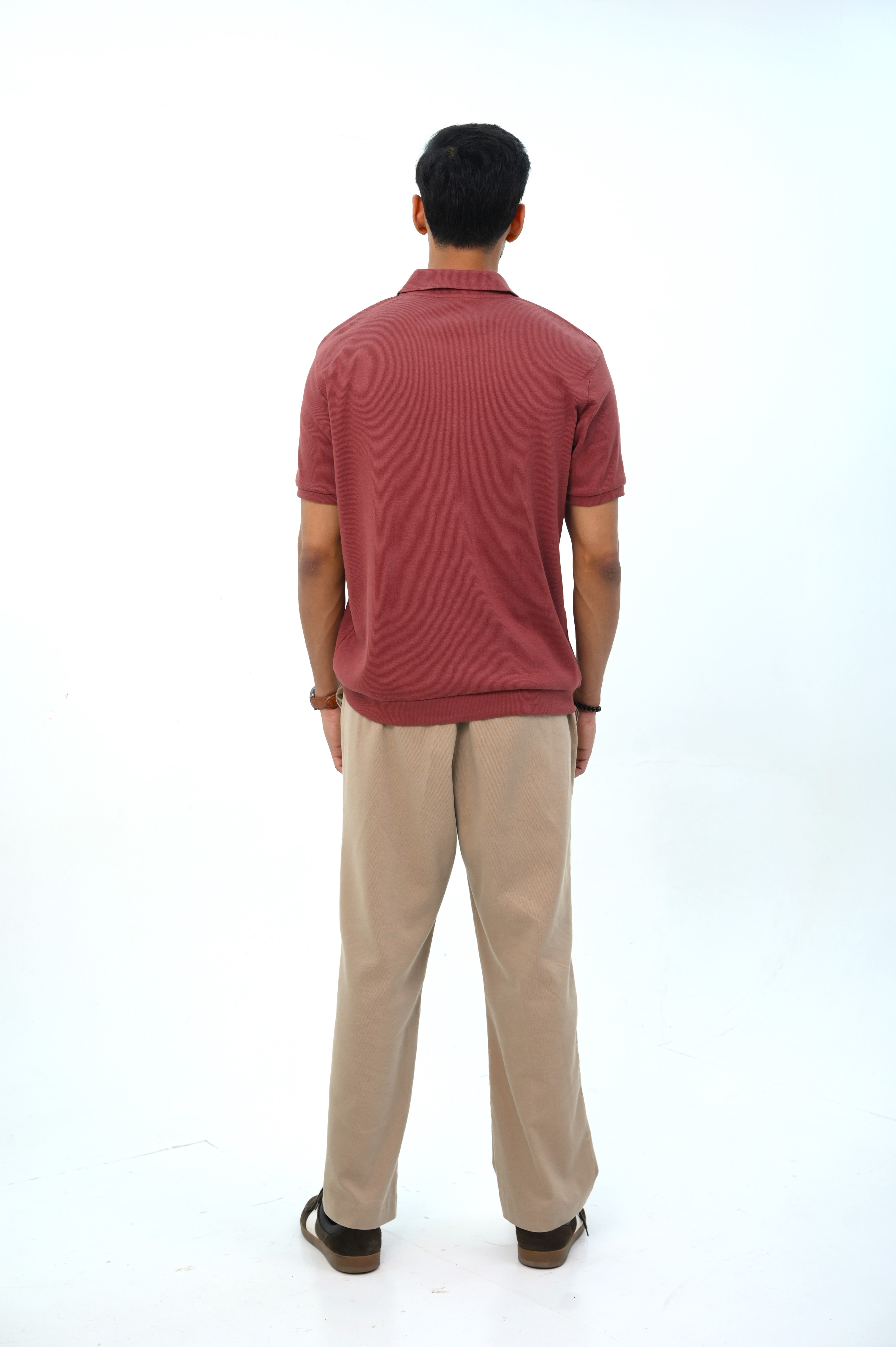 Textured Johny Collar Polo