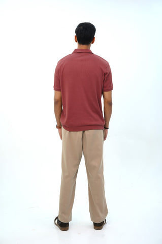 Textured Johny Collar Polo