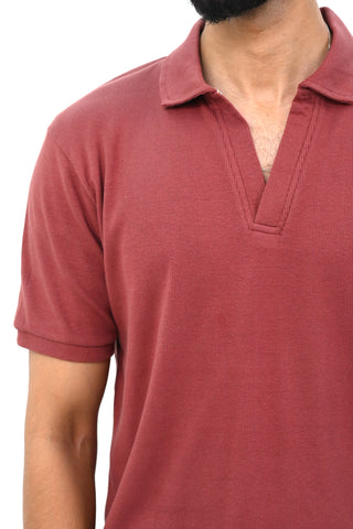 Textured Johny Collar Polo