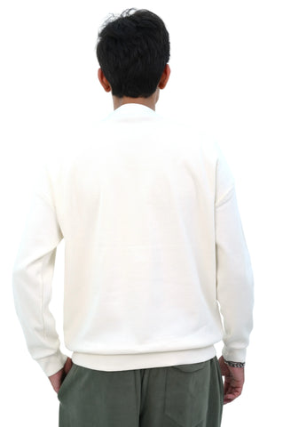 Drop Shoulder Textured Sweat Shirt